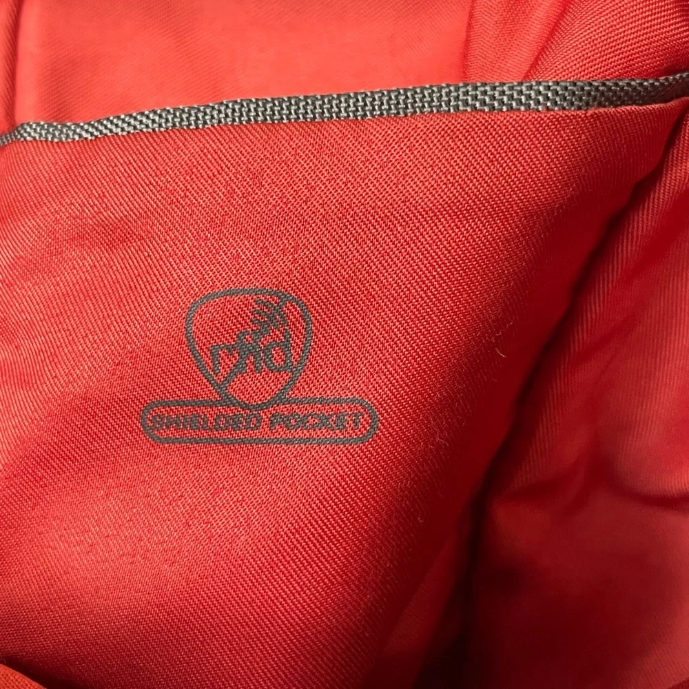 TRAVELON ANTI-THEFT‎ GRAY/BURNT ORANGE ROUND HOBO RFID, Gently Used